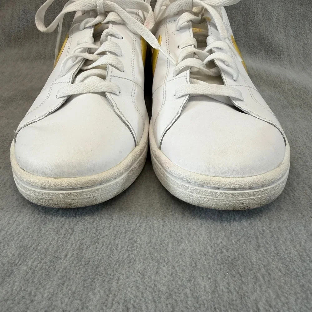 Nike Court Royale 2 Sneakers Womens Size 9 White Yellow Good Low‎ Top Leather